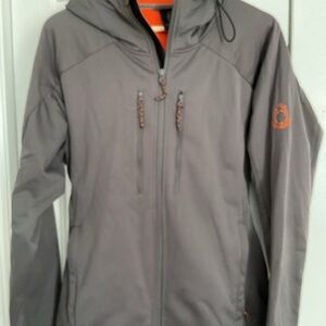 CINTAMANI ICELAND Gray Softshell Jacket with Orange Accents L